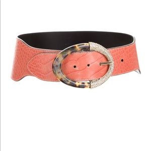 VALENTINO embossed tangerine leather belt